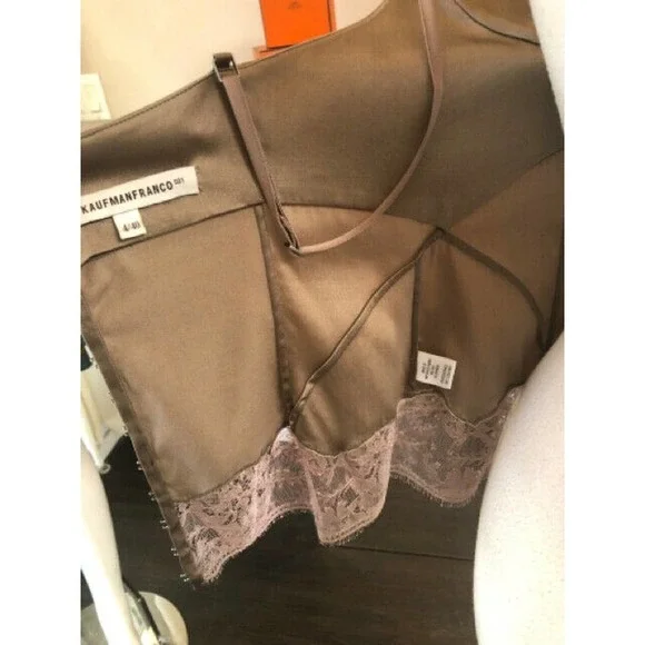 Kaufmanfranco Taupe Beige Silk Bustier Corset Top Blouse